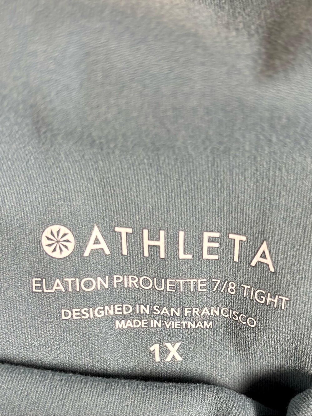 Athleta High Waisted 7/8 ELATION PRIOUETTE Workout Tights Leggings 1X Light Teal - Picture 6 of 6